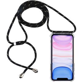 Mobigear Lanyard iPhone 11 Flexibles TPU Handykette - Transparent / Schwarz