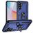 Mobigear Armor ring Samsung Galaxy A37 Hülle Hardcase Backcover Stoßfest mit Ringhalter - Blau