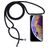 Mobigear Lanyard iPhone XS Flexibles TPU Handykette - Transparent / Schwarz