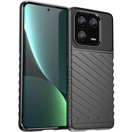 Mobigear Groove Xiaomi 13 Pro Hülle Flexibles TPU Backcover - Schwarz