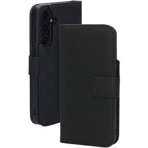 Mobiparts Samsung Galaxy A55 Hülle Echtes Leder Klapphülle Geldbörse - Schwarz