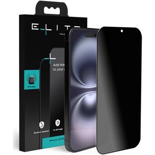 Elite iPhone 16 Panzerglas Displayschutz Privacy - Hüllenfreundlich - Schwarz