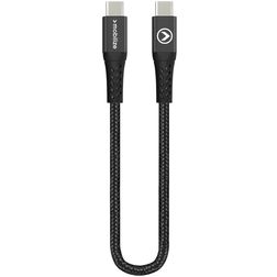 Mobilize Strong Nylon USB-C auf USB-C Kabel 0.2 Meter - Schwarz