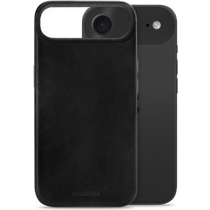 Mobilize Premium iPhone Air MagSafe Hülle Echtes Leder Backcover - Schwarz