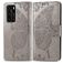 Mobigear Butterfly Huawei P40 Hülle Klapphülle Geldbörse - Grau