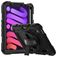 Mobigear SureGrip Xtreme iPad Mini 7 (2024) Hülle Kunststoff,Silikon Backcover + Stifthalter + Schulterträger + Ständer - Schwarz