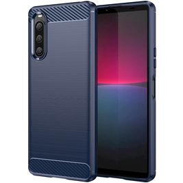 Mobigear Brushed Slim Sony Xperia 10 V Hülle Flexibles TPU Backcover - Blau