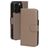 Mobiparts iPhone 16 Pro MagSafe Hülle Echtes Leder Abnehmbare 2in1 Klapphülle Geldbörse - Taupe