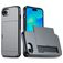 Mobigear Card iPhone 16e Hülle Hardcase Backcover Stoßfest mit Kartenhalter - Grau