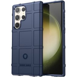 Mobigear Rugged Shield Samsung Galaxy S24 Ultra Hülle Flexibles TPU Backcover Stoßfest - Blau