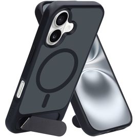 Mobiparts Hardcover iPhone 16 MagSafe Hülle Hardcase Backcover mit Ständer - Satin Black