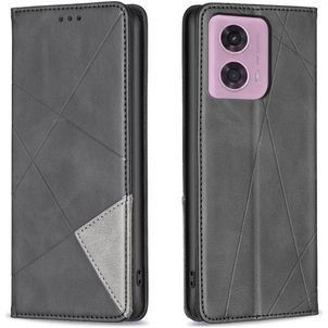Mobigear Rhombus Slim Motorola Moto G24 Hülle Klapphülle - Schwarz