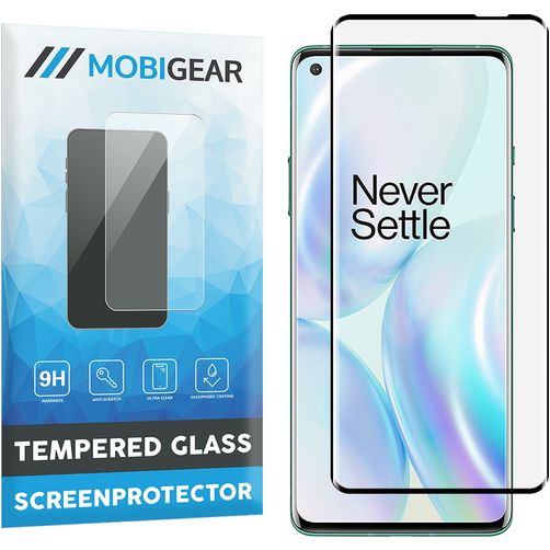 Mobigear Curved OnePlus 8 Panzerglas Displayschutz - Hüllenfreundlich - Schwarz