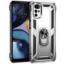 Mobigear Armor Ring Motorola Moto G22 Hülle Hardcase Backcover Stoßfest mit Ringhalter - Silber