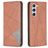 Mobigear Rhombus Slim Samsung Galaxy S24 Hülle Klapphülle - Braun