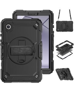 Mobigear SureGrip Xtreme Samsung Galaxy Tab A11 Hülle Kunststoff / Silikon Backcover + Schultergurt + Ständer - Schwarz