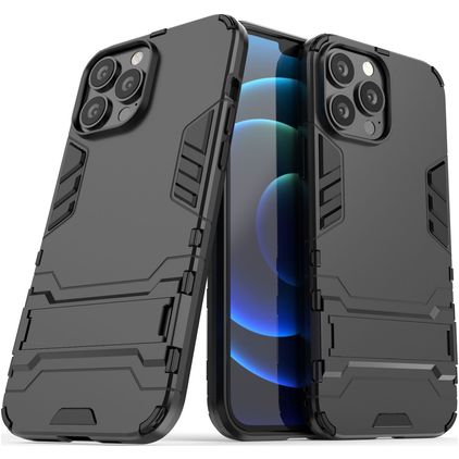 Mobigear Armor Stand iPhone 13 Pro Max Hardcase Backcover Shockproof mit Ständer - Schwarz