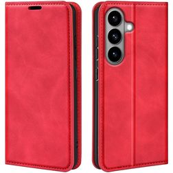 Mobigear Retro Slim Samsung Galaxy S26 Hülle Klapphülle Geldbörse - Rot