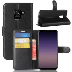 Mobigear Classic Samsung Galaxy A8 (2018) Hülle Klapphülle Geldbörse - Schwarz