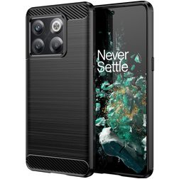 Mobigear Brushed Slim OnePlus 10T Hülle Flexibles TPU Backcover - Schwarz