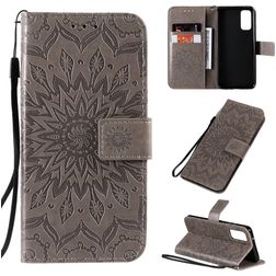 Mobigear Sunflower Samsung Galaxy S20 Hülle Klapphülle Geldbörse - Grau