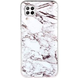 Mobigear Marble Huawei P40 Lite Hülle Flexibles TPU Backcover - Weiß
