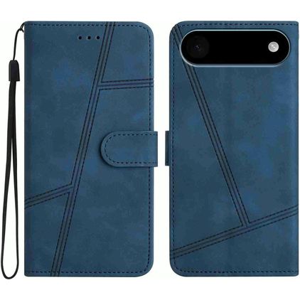 Mobigear Stitch iPhone Air Hülle Klapphülle Geldbörse - Blau