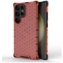 Mobigear Honeycomb Samsung Galaxy S24 Ultra Hülle Hardcase Backcover Stoßfest - Rot