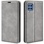 Mobigear Retro Slim Samsung Galaxy M22 Hülle Klapphülle Geldbörse - Grau