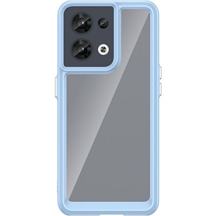 Mobigear Crystal OPPO Reno 8 5G Hülle Hardcase Backcover - Transparent / Blau