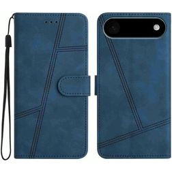 Mobigear Stitch iPhone Air Hülle Klapphülle Geldbörse - Blau