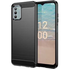 Mobigear Brushed Slim Nokia G42 Hülle Flexibles TPU Backcover - Schwarz