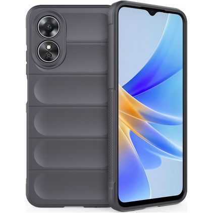 Mobigear Bumpy OPPO A17 Hülle Flexibles TPU Backcover - Charcoal