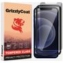 GrizzlyCoat Easy Fit AntiSpy iPhone 12 Pro Max Panzerglas Gehärtetes Glas Displayschutz Privacy - Hüllenfreundlich + Applikator