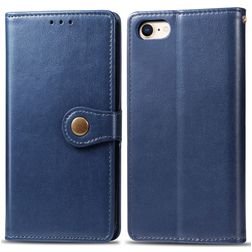 Mobigear Snap Button iPhone SE (2020) Hülle Klapphülle Geldbörse - Blau