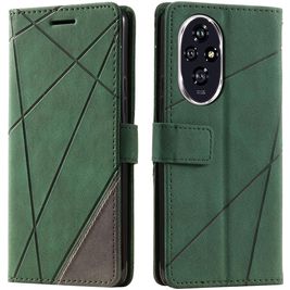 Mobigear Rhombus HONOR 200 Hülle Klapphülle Geldbörse - Grün