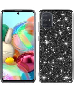 Mobigear Glitter Samsung Galaxy A51 Hülle Hardcase Backcover - Schwarz