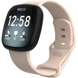 Mobigear Sport Dual Silikon Fitbit Sense Armband Drückerschließe - Sand Pink