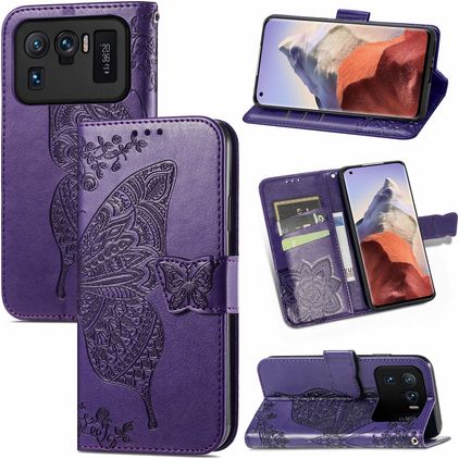 Mobigear Butterfly Xiaomi Mi 11 Ultra Klapphülle Portemonnaie - Lila