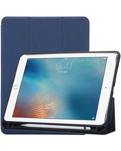 Mobigear Tri-Fold Gel iPad Pro 10.5 Zoll (2017) Hülle TPU,Kunstleder Klapphülle + Stifthalter - Blau