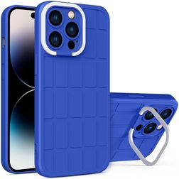 Mobigear Cube iPhone 14 Pro Hülle Hardcase Backcover mit Ständer - Blau