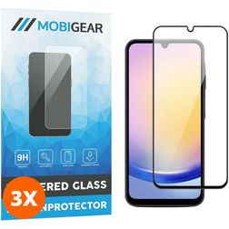 Mobigear Premium Samsung Galaxy A25 Panzerglas Gehärtetes Glas Displayschutz - Hüllenfreundlich - Schwarz (3er Pack)