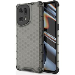 Mobigear Honeycomb OPPO Find X5 Pro Hülle Hardcase Backcover Stoßfest - Schwarz