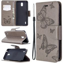 Mobigear Butterfly Nokia 1.3 Hülle Klapphülle Geldbörse - Grau