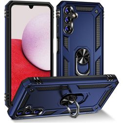 Mobigear Armor Ring Samsung Galaxy A14 Hülle Hardcase Backcover Stoßfest mit Ringhalter - Blau