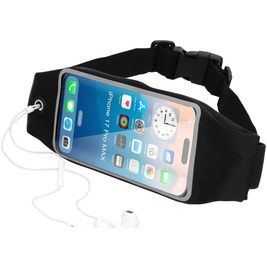 Mobiparts Comfort Fit Belt Handyhalterung Joggen iPhone 17 Pro Max Sporthülle Neopren Gürtel - Schwarz