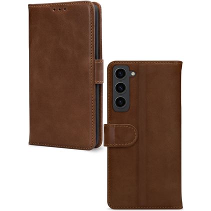 Mobilize Wallet Samsung Galaxy S23 Hülle Echtes Leder Klapphülle Geldbörse - Braun