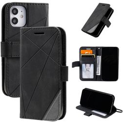 Mobigear Rhombus iPhone 12 Mini Klapphülle Portemonnaie - Schwarz