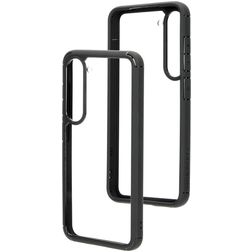 Mobiparts Rugged Clear Samsung Galaxy S23 Hardcase Backcover Shockproof - Transparent / Schwarz