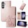 Mobigear Clover Samsung Galaxy S23 FE Hülle Klapphülle Geldbörse - Roségold